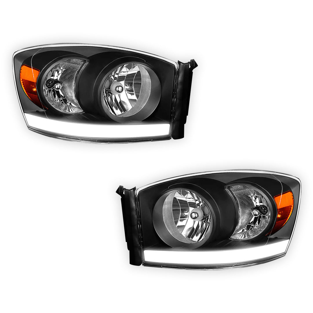 Dodge RAM 3500 (2006 - 2009) LED DRL Replacement Headlights LH + RH