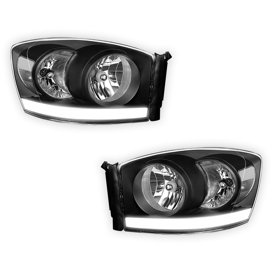 Dodge RAM 3500 (2006 - 2009) LED DRL Replacement Headlights LH + RH