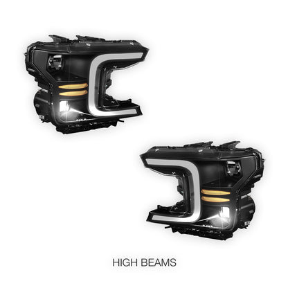 Ford F-150 (2018 - 2021) LED DRL Sequential Signal Headlights LH + RH