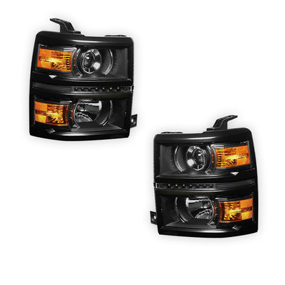 Chevrolet Silverado 1500 LS / LT / LTZ (2014 - 2015) Projector LED Bar DRL Headlights LH + RH