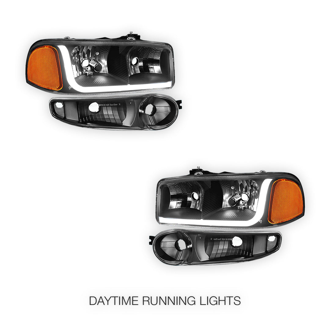 GMC Sierra 1500 (2001 - 2006) LED DRL Headlights LH + RH