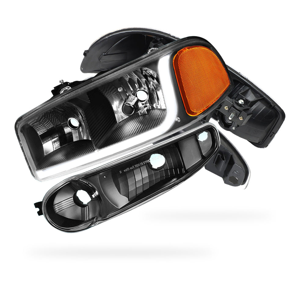 GMC Sierra 1500 (2001 - 2006) LED DRL Headlights LH + RH