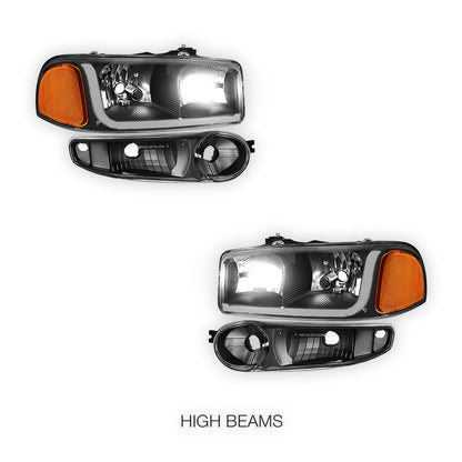 GMC Sierra 1500 (2001 - 2006) LED DRL Headlights LH + RH