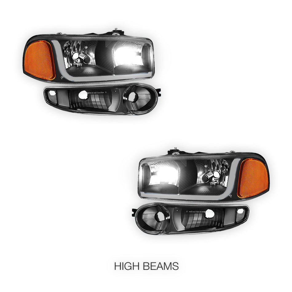 GMC Sierra 1500 (2001 - 2006) LED DRL Headlights LH + RH