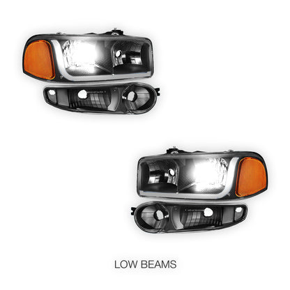 GMC Sierra 1500 (2001 - 2006) LED DRL Headlights LH + RH