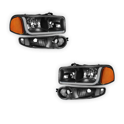 GMC Sierra 1500 (2001 - 2006) LED DRL Headlights LH + RH