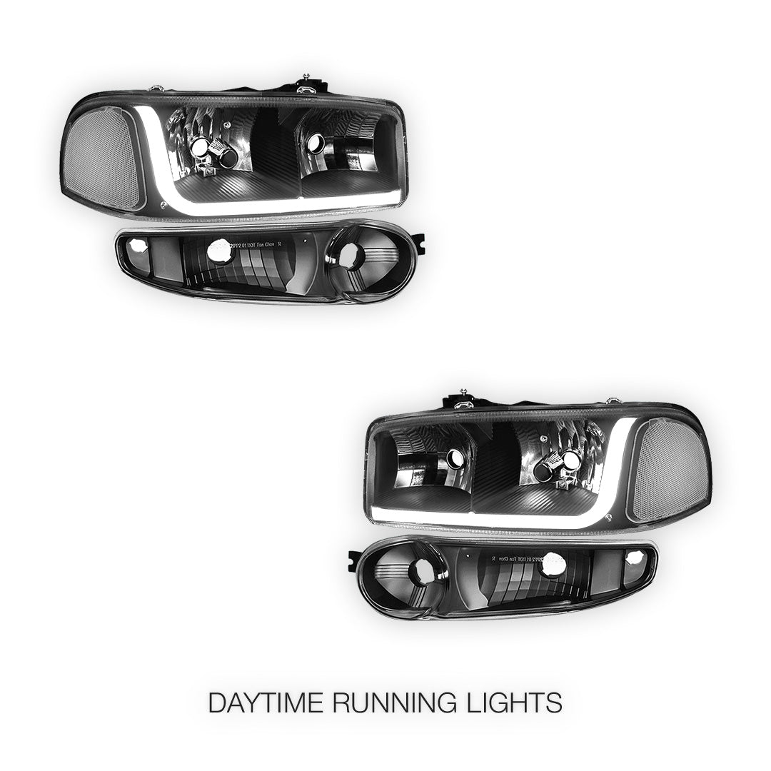GMC Sierra 1500 (2001 - 2006) LED DRL Headlights LH + RH