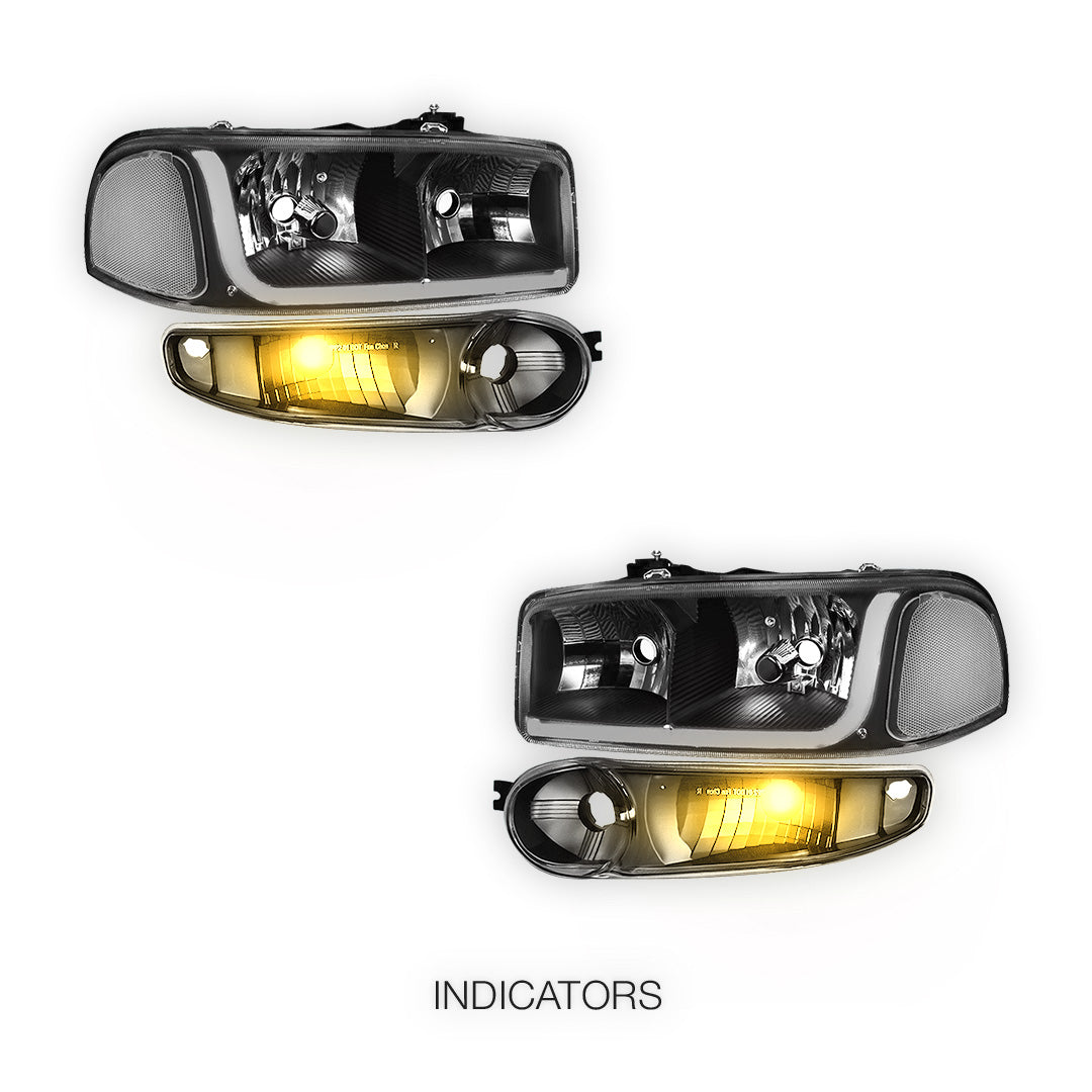 GMC Sierra 1500 (2001 - 2006) LED DRL Headlights LH + RH