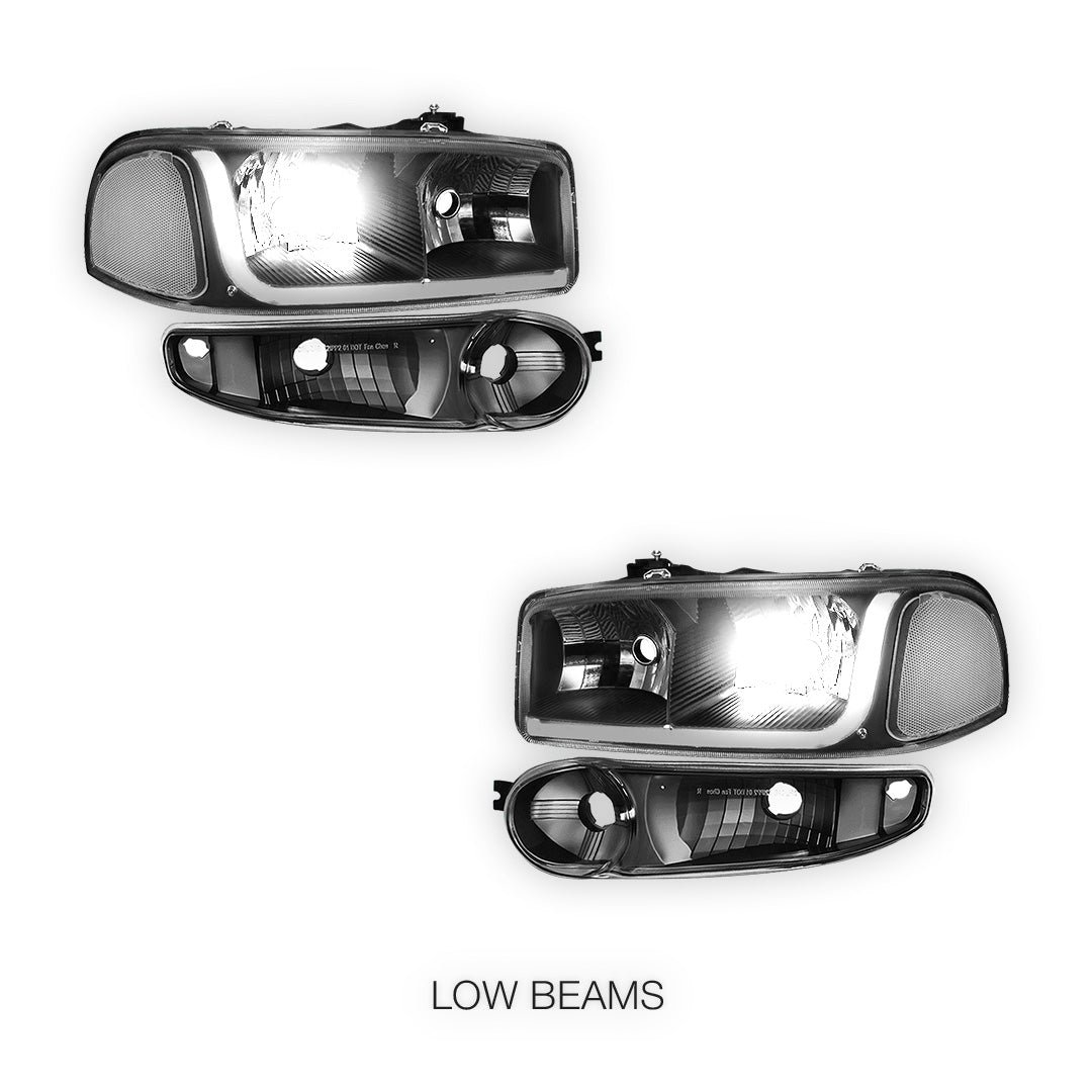 GMC Sierra 1500 (2001 - 2006) LED DRL Headlights LH + RH