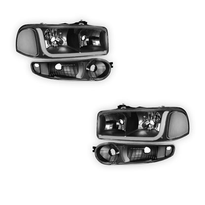 GMC Sierra 1500 (2001 - 2006) LED DRL Headlights LH + RH