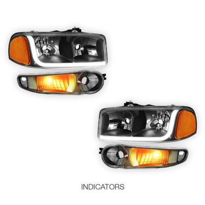 GMC Yukon (2001 - 2006) LED DRL Headlights LH + RH