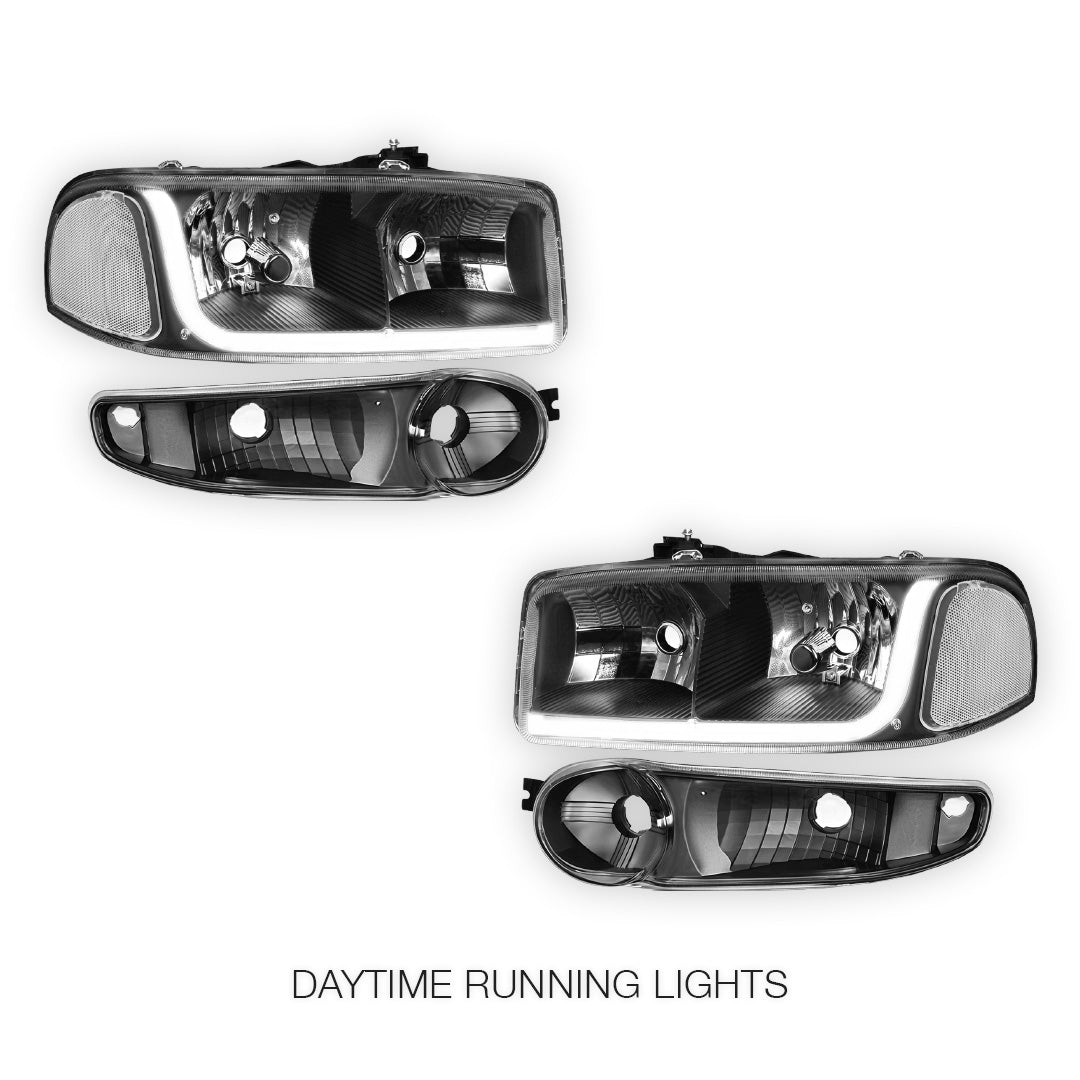 GMC Yukon (2001 - 2006) LED DRL Headlights LH + RH