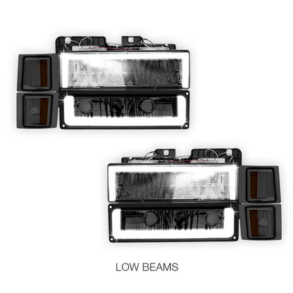 Chevrolet C1500 Suburban Silverado / LS / LT (1994 - 1999) Square - LED DRL Headlights LH + RH