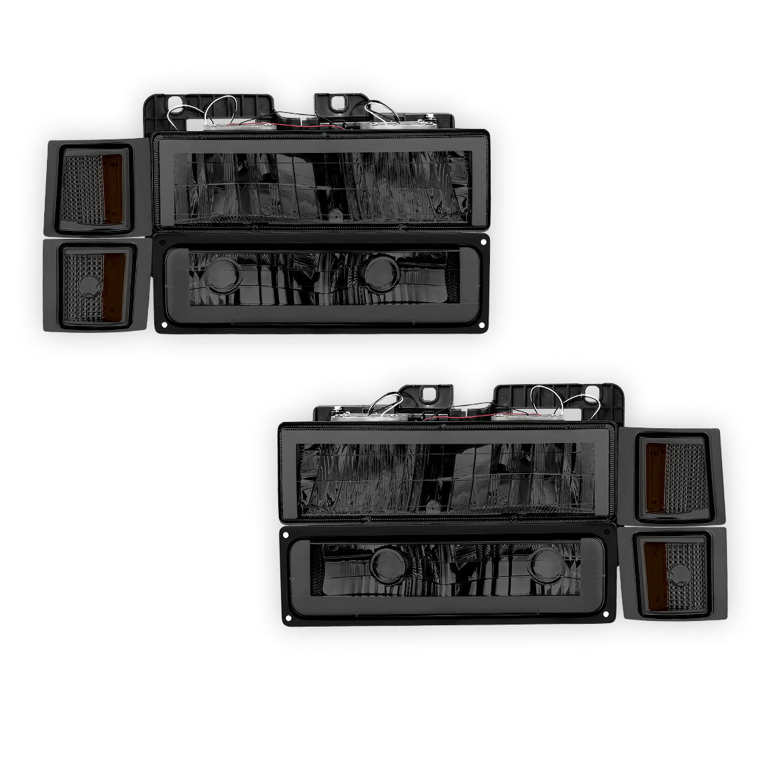 Chevrolet C1500 Suburban Silverado / LS / LT (1994 - 1999) Square - LED DRL Headlights LH + RH
