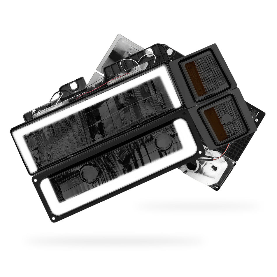 Chevrolet C2500 Suburban Silverado / LS / LT (1994 - 1999) Square - LED DRL Headlights LH + RH