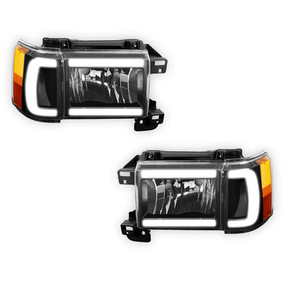 Ford Bronco (1987 - 1991) LED DRL Replacement Headlights LH + RH