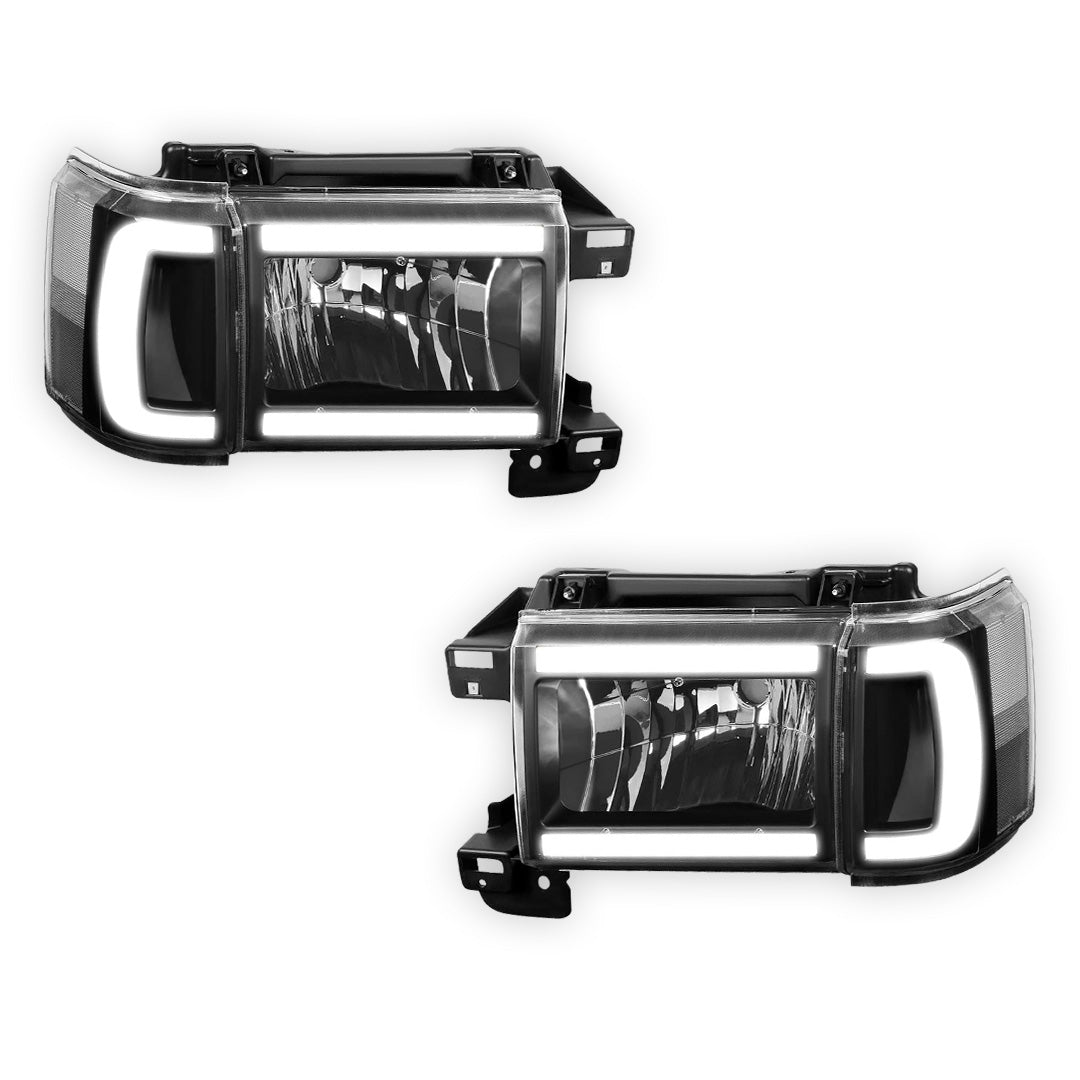 Ford Bronco (1987 - 1991) LED DRL Replacement Headlights LH + RH