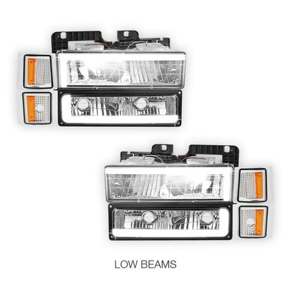 Chevrolet C1500 Suburban Silverado / LS / LT (1994 - 1999) C - LED DRL Headlights LH + RH
