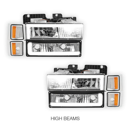Chevrolet C2500 Cheyenne / Scottsdale / Silverado (1994 - 2000) C - LED DRL Headlights LH + RH