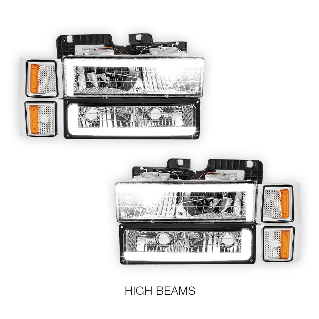 Chevrolet C2500 Suburban Silverado / LS / LT (1994 - 1999) C - LED DRL Headlights LH + RH