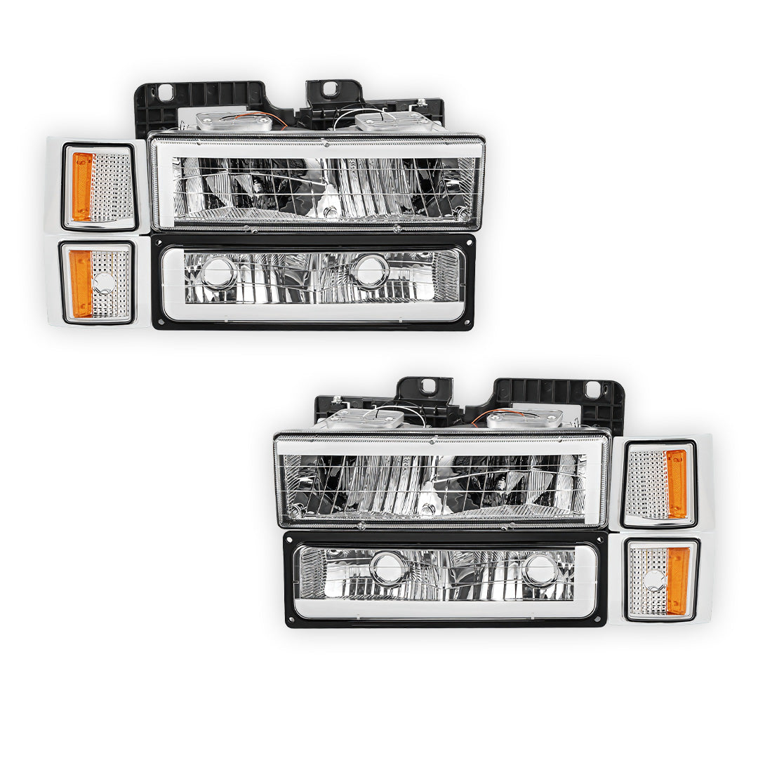 Chevrolet C3500 Cheyenne / LS / Scottsdale (1994 - 1999) C - LED DRL Headlights LH + RH