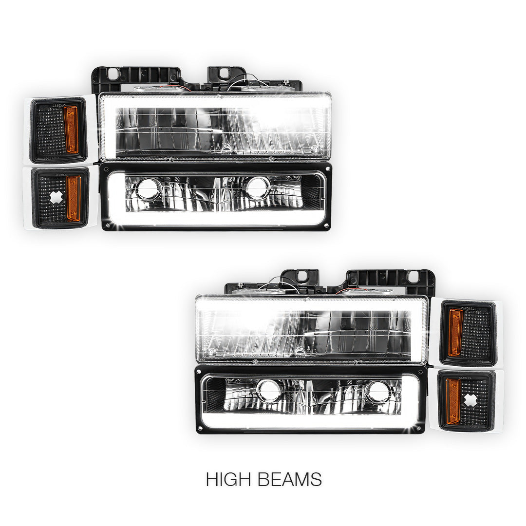 Chevrolet K1500 Cheyenne / Scottsdale / Silverado (1994 - 1999) C - LED DRL Headlights LH + RH