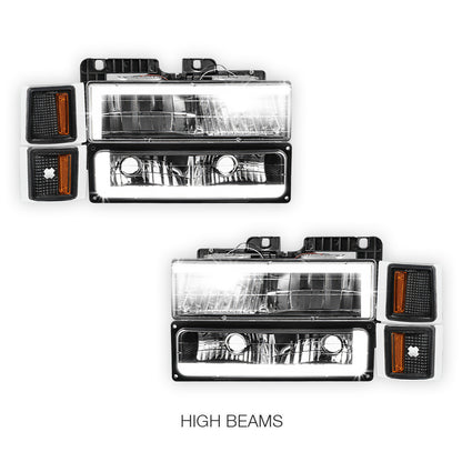 Chevrolet K2500 Cheyenne, Scottsdale, Silverado (1994 - 2000) C - LED DRL Headlights LH + RH