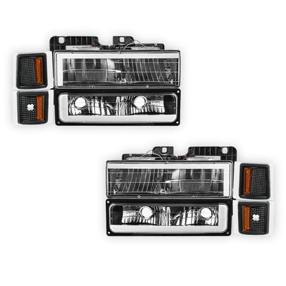 Chevrolet K2500 Suburban Silverado / LS / LT (1994 - 1999) C - LED DRL Headlights LH + RH