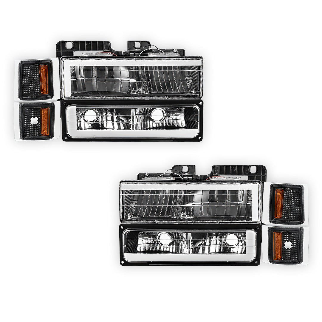 Chevrolet K3500 Cheyenne / Silverado (1994 - 2000) C - LED DRL Headlights LH + RH