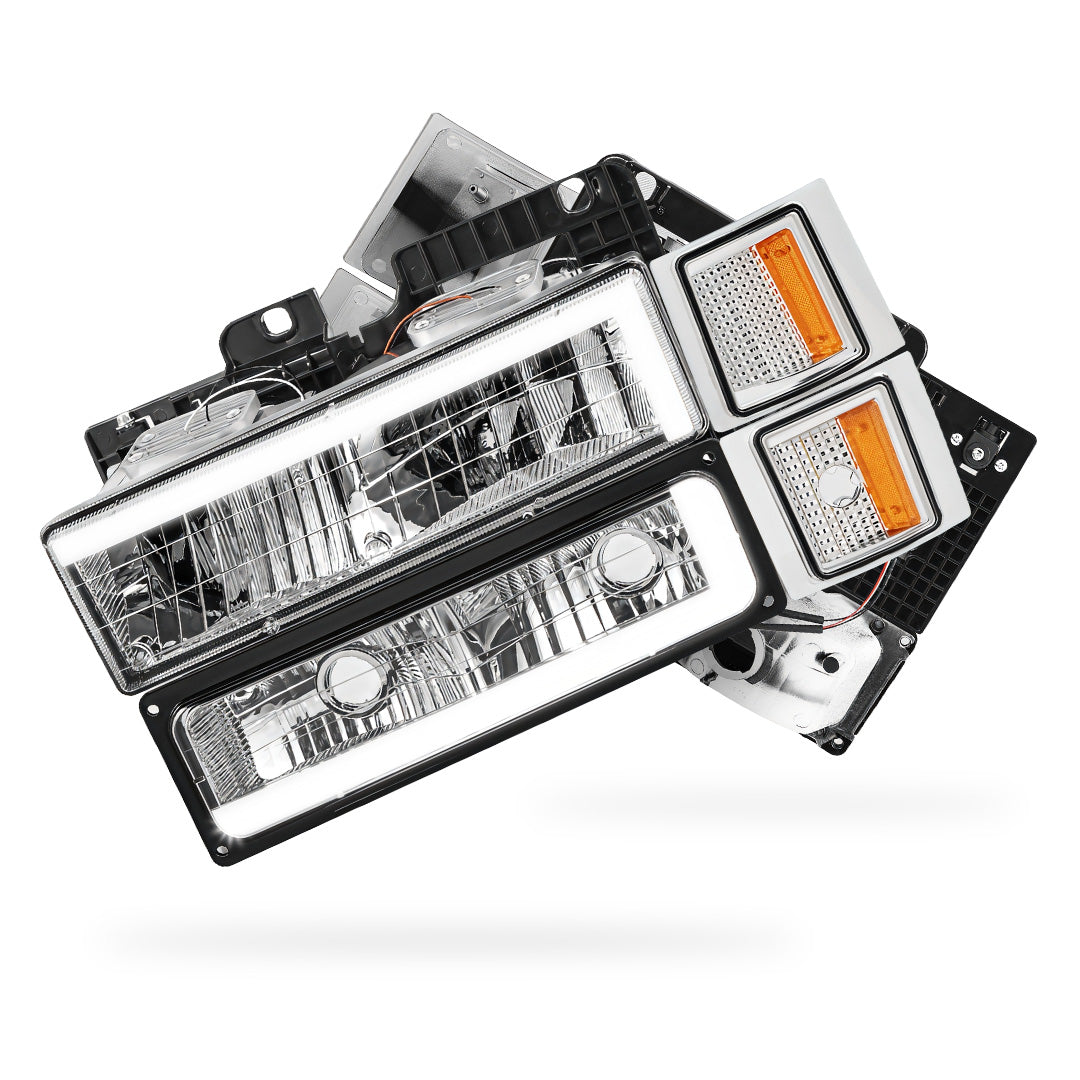 Chevrolet K3500 Cheyenne / Silverado (1994 - 2000) C - LED DRL Headlights LH + RH