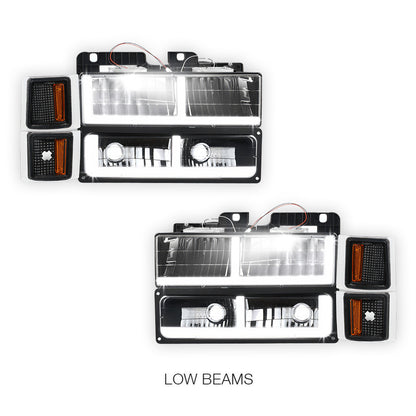 Chevrolet C1500 Suburban Silverado / LS / LT (1994 - 1999) F - LED DRL Headlights LH + RH