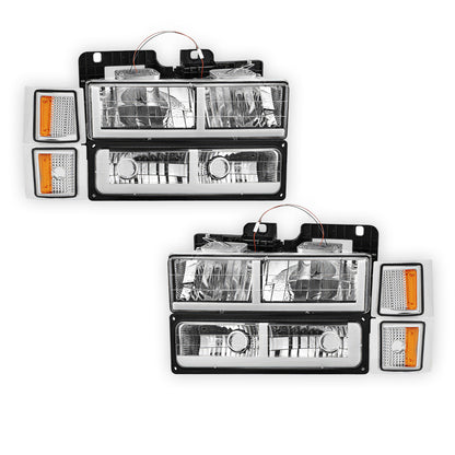 Chevrolet C1500 Suburban Silverado / LS / LT (1994 - 1999) F - LED DRL Headlights LH + RH