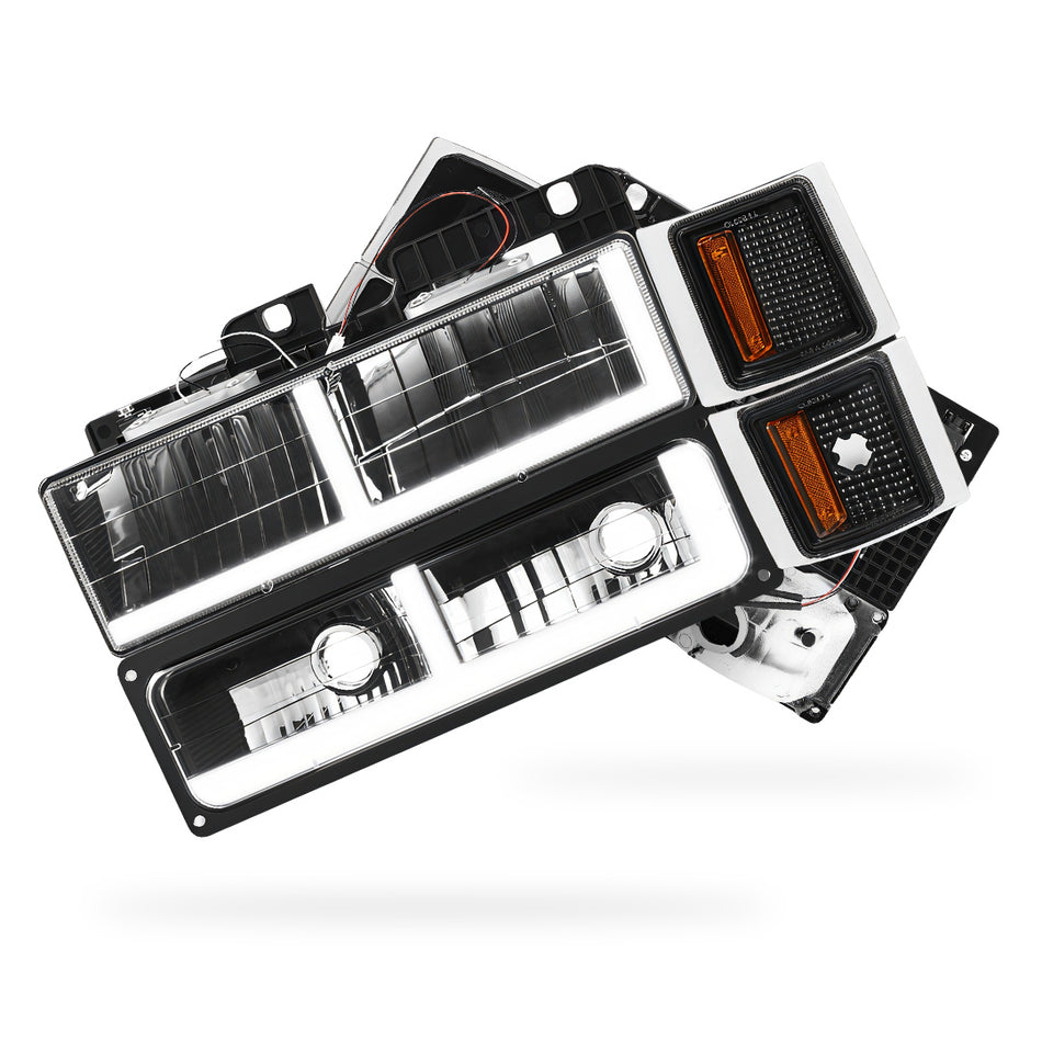 Chevrolet K1500 Suburban Silverado / LS / LT. (1994 - 1999) F - LED DRL Headlights LH + RH