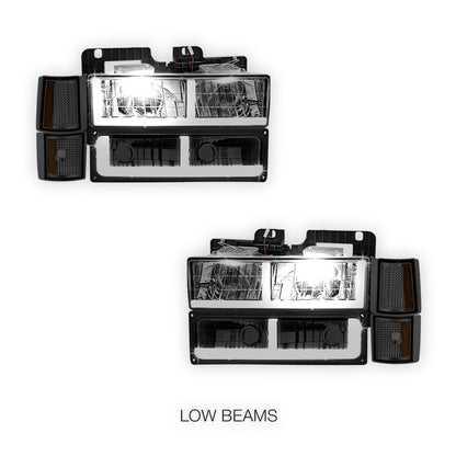 GMC K1500 Suburban SLE / SLT (1994 - 1999) F - LED Bar DRL Headlights LH + RH
