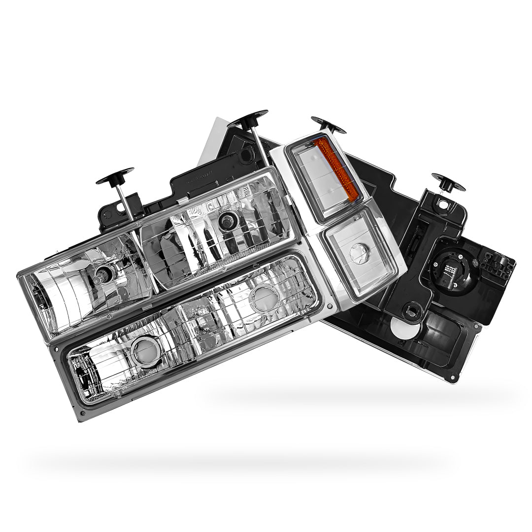 Chevrolet C1500 Cheyenne / Silverado / WT (1994 - 1999) Replacement Headlights and Bumper Lights LH + RH