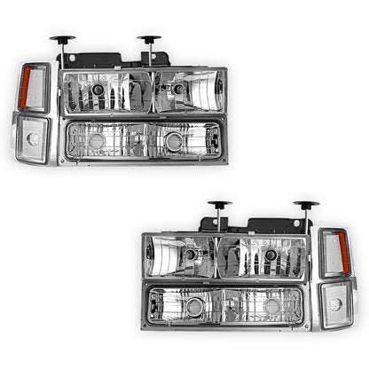 Chevrolet C1500 Cheyenne / Silverado / WT (1994 - 1999) Replacement Headlights and Bumper Lights LH + RH