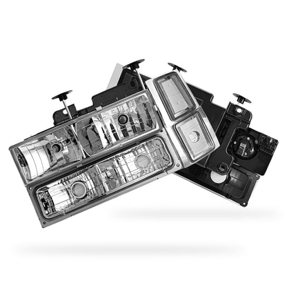Chevrolet C3500 Cheyenne / Silverado (1994 - 2000) Replacement Headlights and Bumper Lights LH + RH