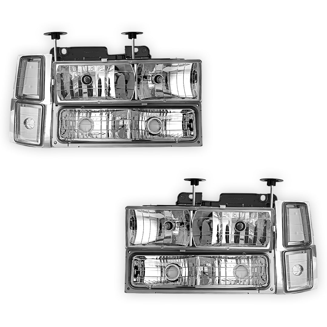 Chevrolet C3500 Cheyenne / Silverado (1994 - 2000) Replacement Headlights and Bumper Lights LH + RH