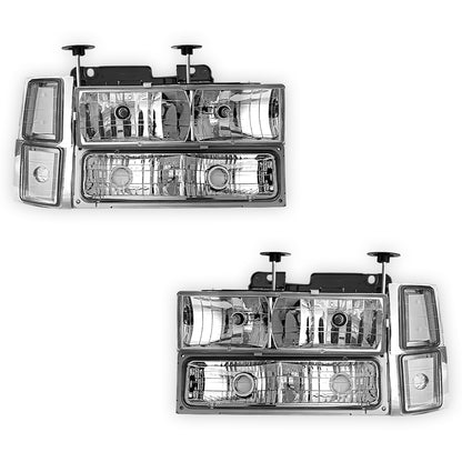 Chevrolet C3500 Cheyenne / Silverado (1994 - 2000) Replacement Headlights and Bumper Lights LH + RH