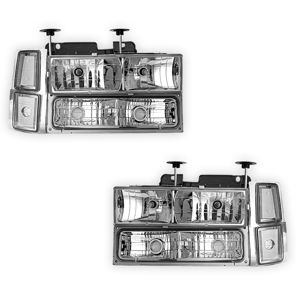 Chevrolet K3500 Cheyenne / Scottsdale / Silverado (1994 - 2000) Replacement Headlights and Bumper Lights LH + RH