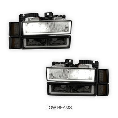 GMC C1500 SL / SLE / SLT (1994 - 1999) U - LED Bar DRL Headlights LH + RH
