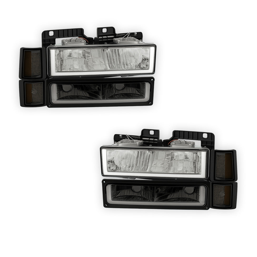 GMC C1500 SL / SLE / SLT (1994 - 1999) U - LED Bar DRL Headlights LH + RH