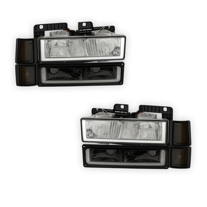 GMC C1500 SL / SLE / SLT (1994 - 1999) U - LED Bar DRL Headlights LH + RH