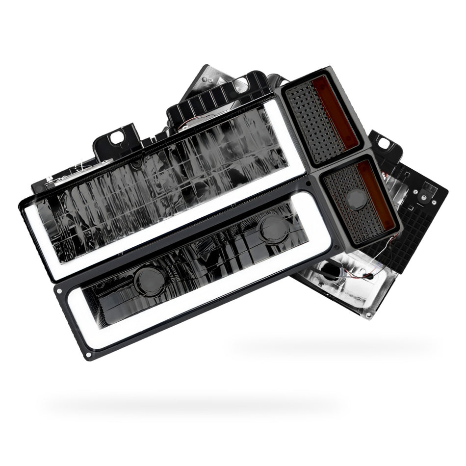 GMC Yukon Denali / SLE / SLT (1994 - 1999) U - LED Bar DRL Headlights LH + RH