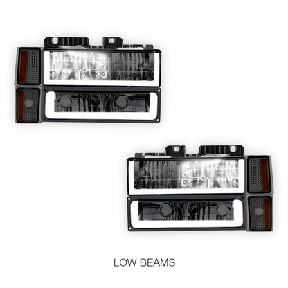 GMC Yukon Denali / SLE / SLT (1994 - 1999) U - LED Bar DRL Headlights LH + RH