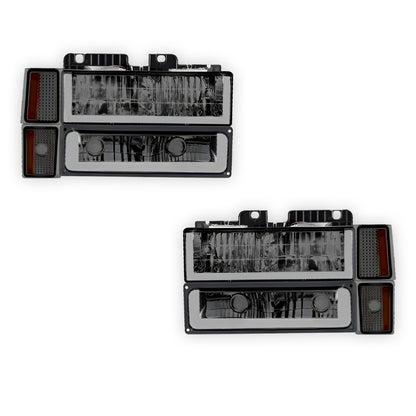 GMC Yukon Denali / SLE / SLT (1994 - 1999) U - LED Bar DRL Headlights LH + RH