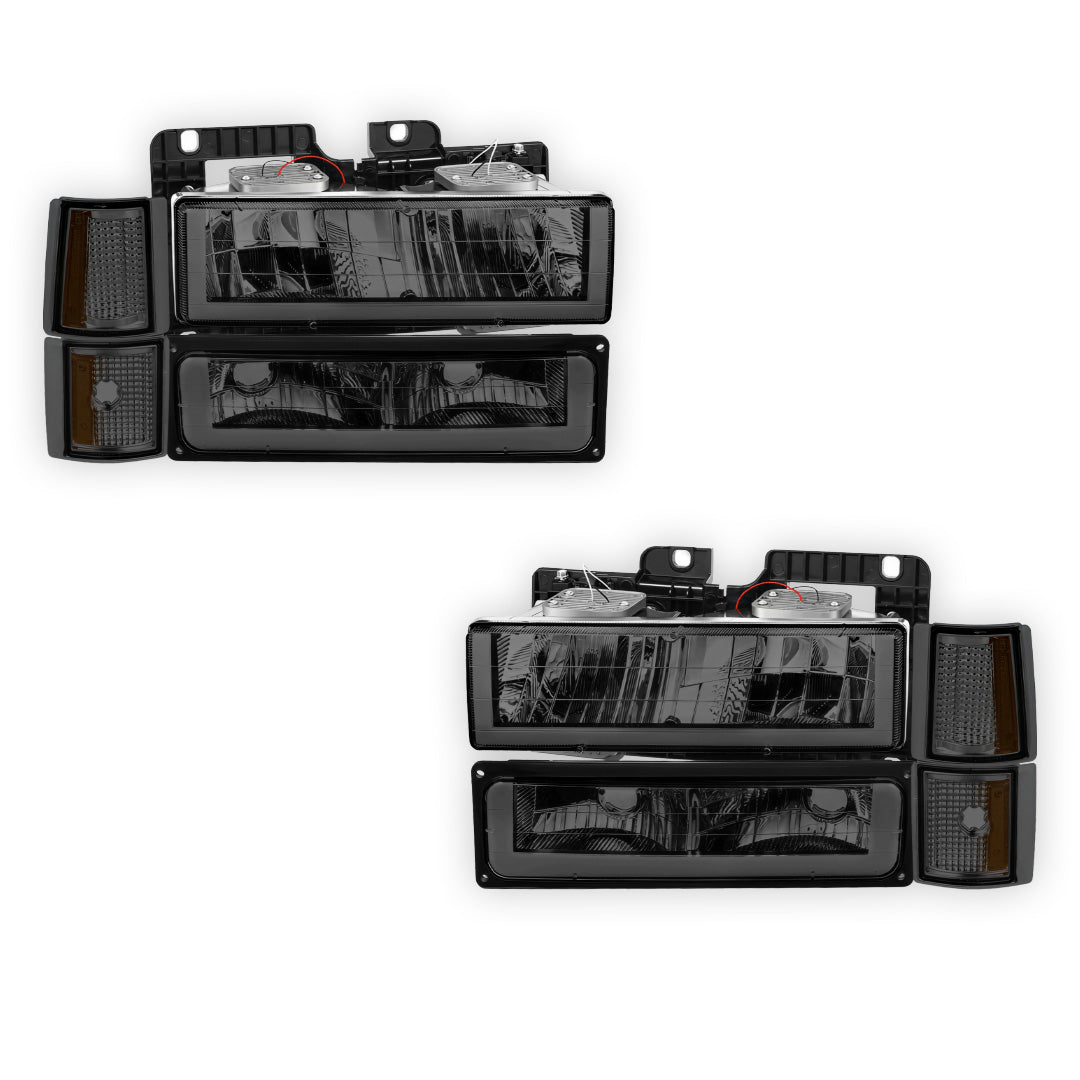 GMC C2500 Silverado / SLT / SLE (1994 - 2000) U - LED Bar DRL Headlights LH + RH