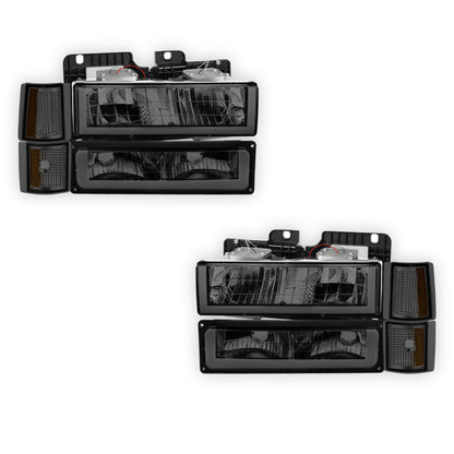 GMC C2500 Silverado / SLT / SLE (1994 - 2000) U - LED Bar DRL Headlights LH + RH