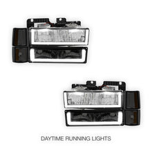 GMC K2500 Cheyenne / Scottsdale / SLE (1994 - 2000) U - LED Bar DRL Headlights LH + RH