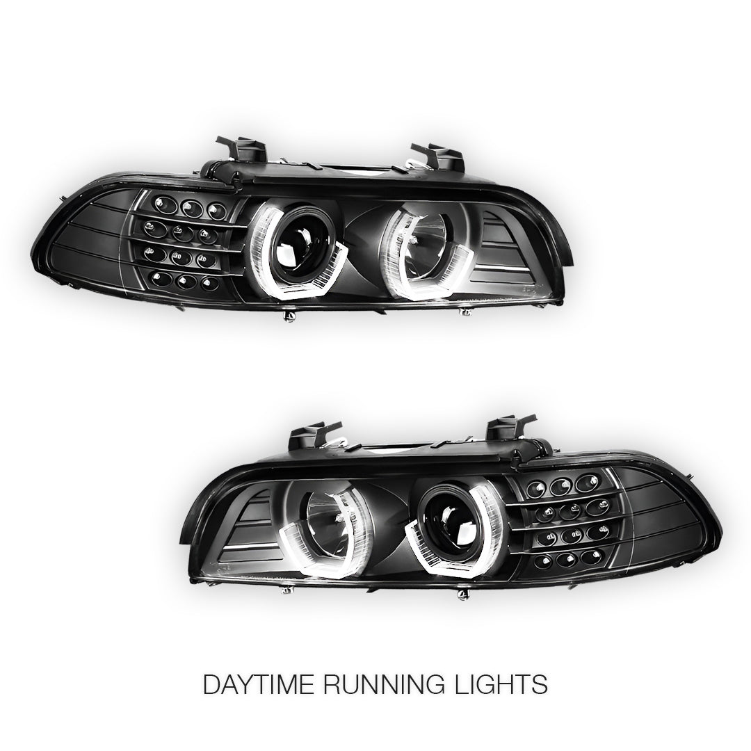 BMW 5-Series (1996 - 2003) LED Signal 3D DRL Projector Headlights LH + RH
